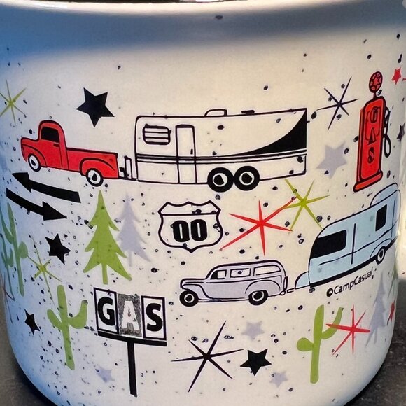 CAMP CASUAL Wanderlust Camping Style Mug w/ Retro Camping Road Trip Scenes - Picture 5 of 10